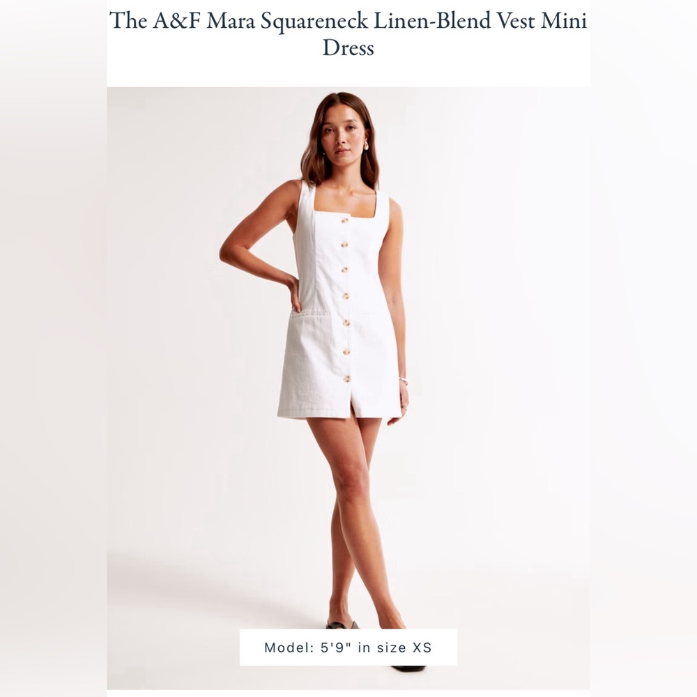 Abercrombie & Fitch Mara Square neck linen mini dress